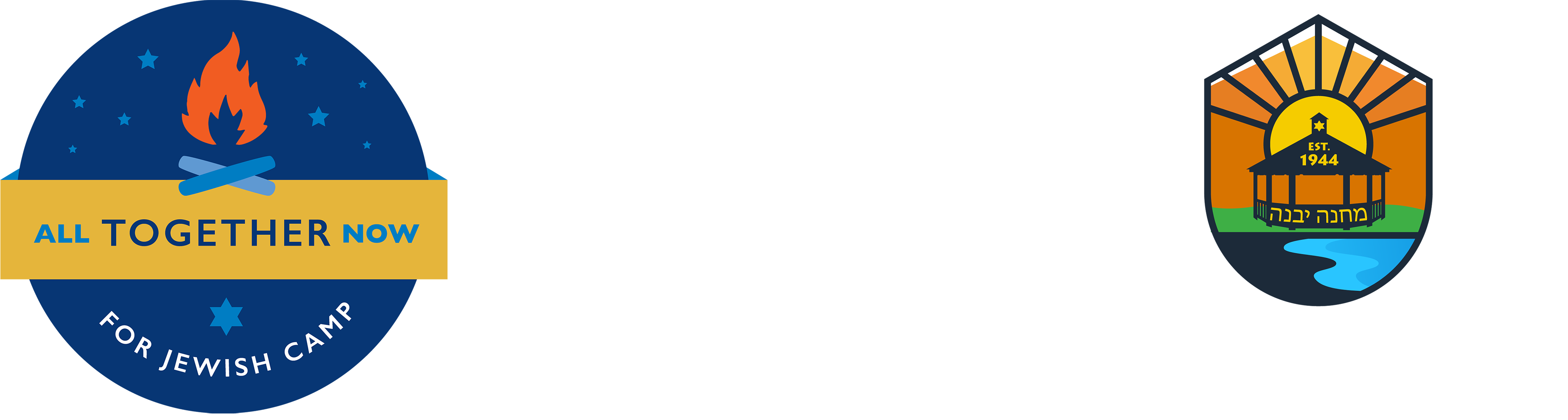 all together nowcamp accreditation and camp yavneh logos.